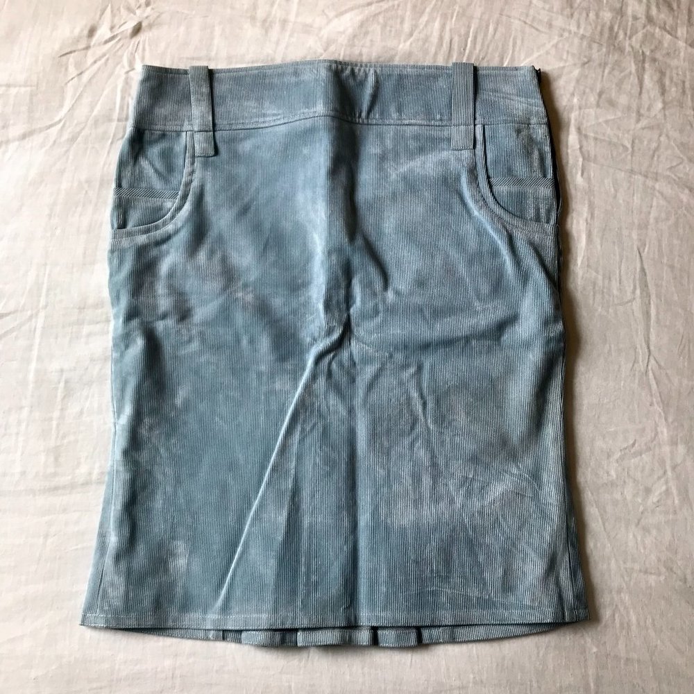 GF Ferré Baby Blue Corduroy Skirt